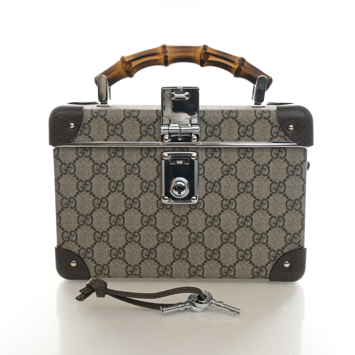 Gucci GG Supreme Globe Trotter Bamboo Handle Trunk Clutch, photo 14 of 14