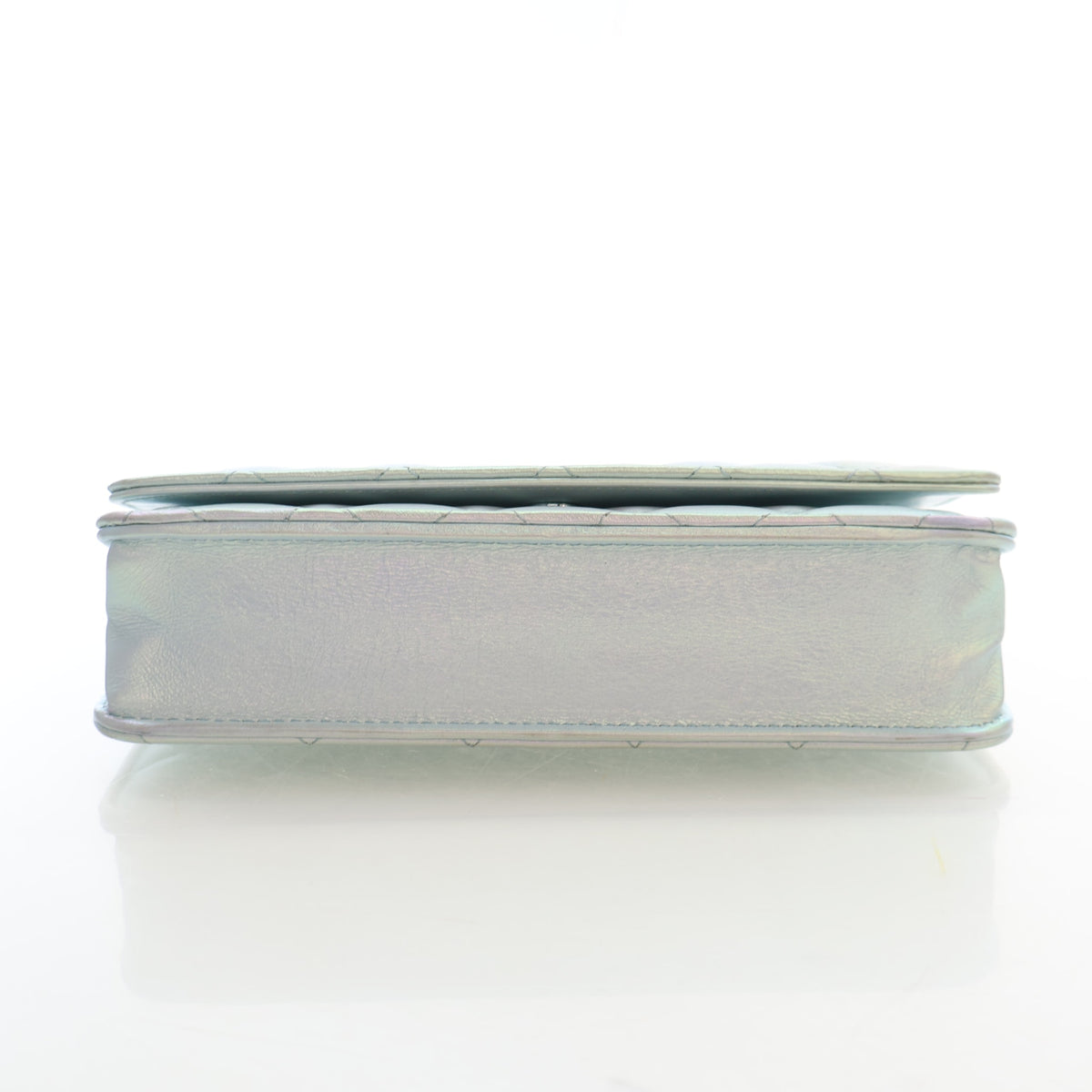 Pre-Owned Chanel Wallet On Chain Iridescent Calfskin WOC, side profile, photo 9 of 18