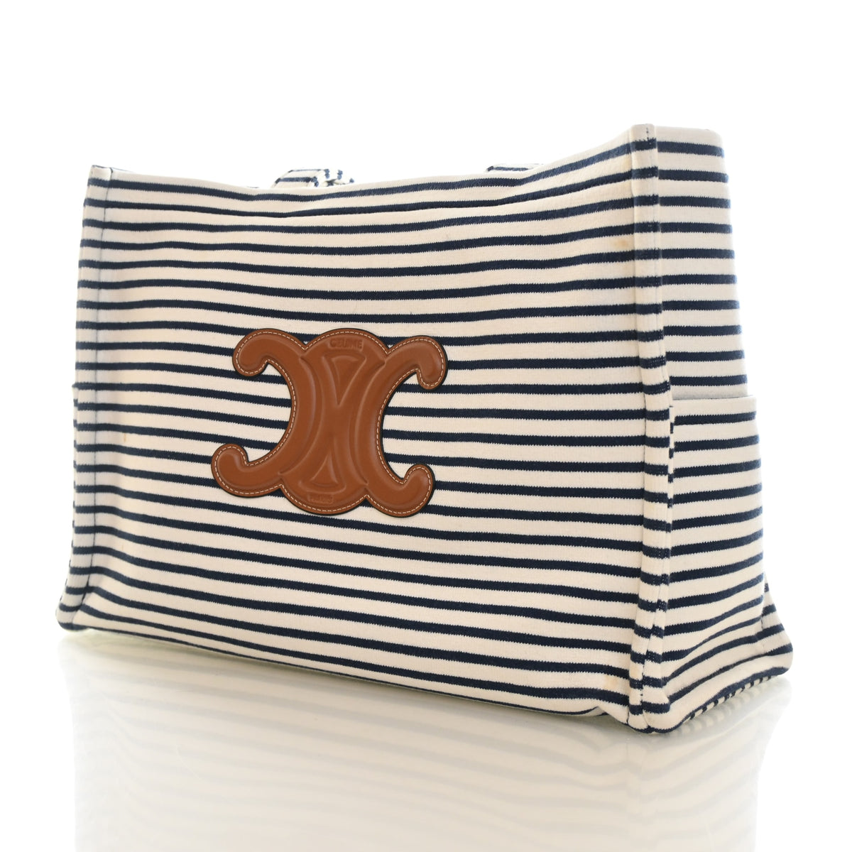 Pre-Owned Celine Triomphe Large Mixed Fibres Cabas Tote, three-quarter view