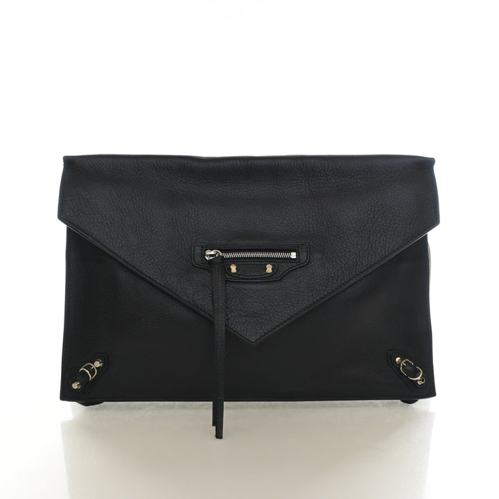 Balenciaga Calfskin Papier Zip Around Sight Clutch
