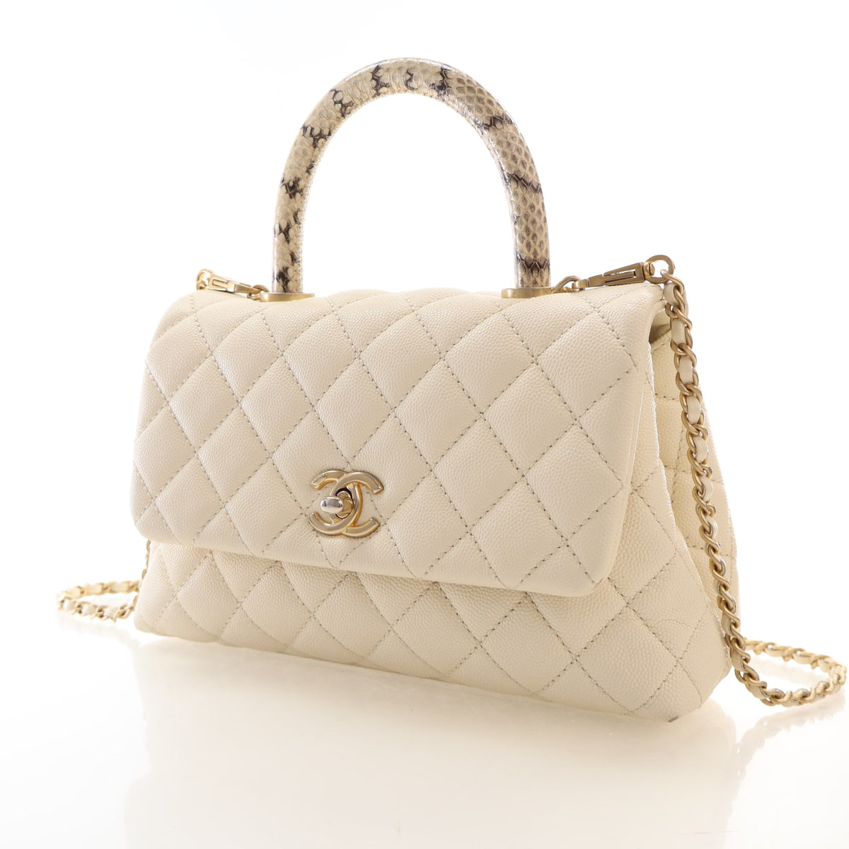 Pre-Owned Chanel Coco Handle Small Caviar Leather Bag, front view, photo 3 of 18