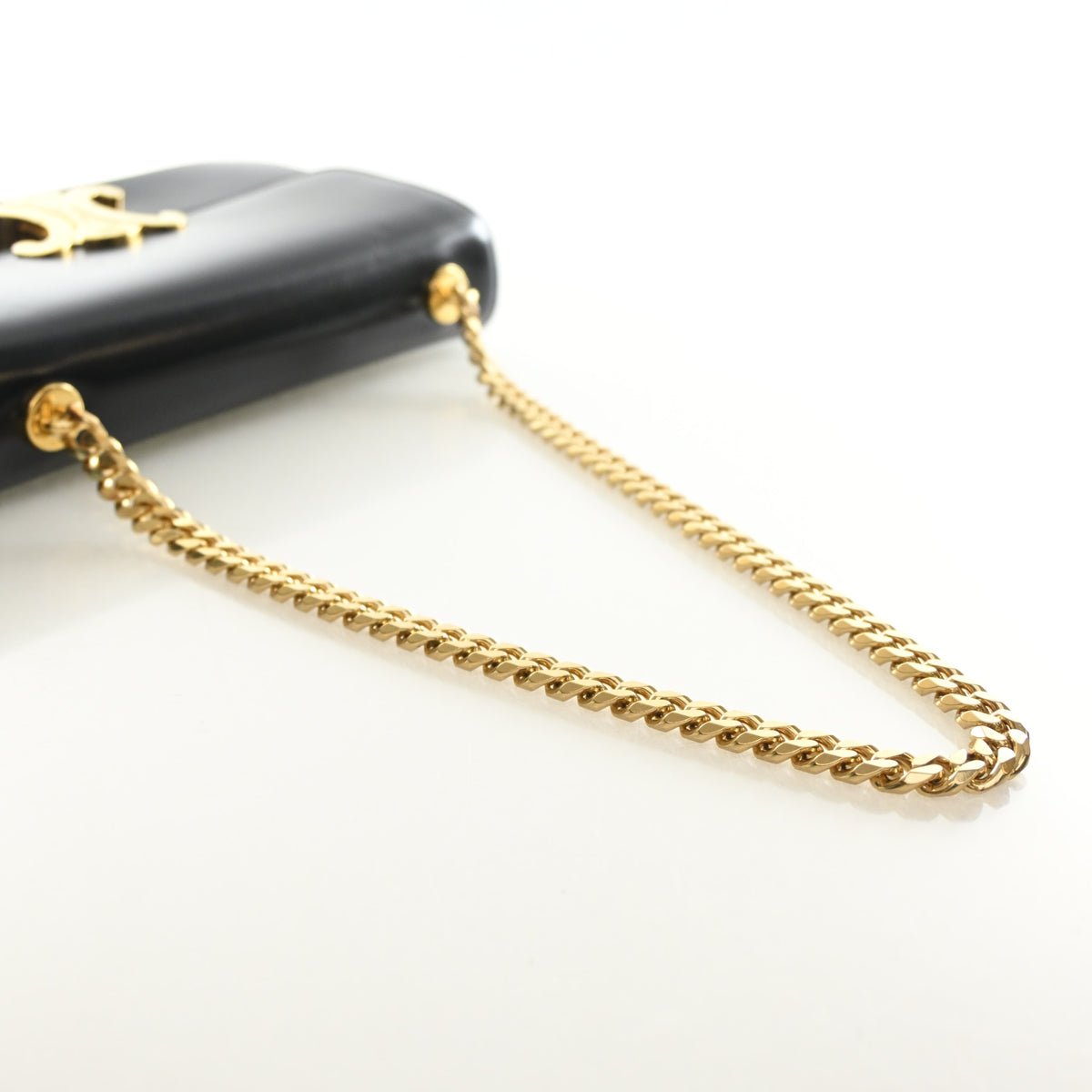 Pre-Owned Celine Shoulder Bag Calfskin Claude Chain, strap and chain detail