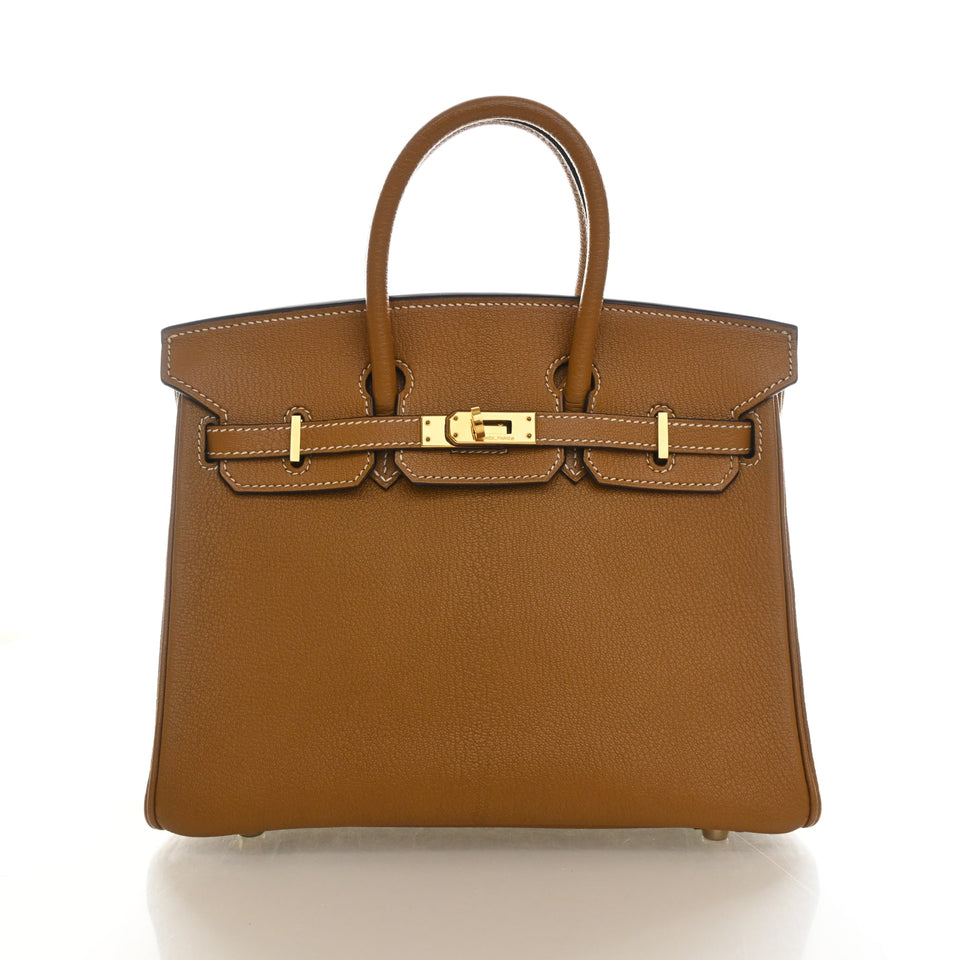 Hermes Vintage Naturel Sabel Chevre De Coromandel Birkin 25