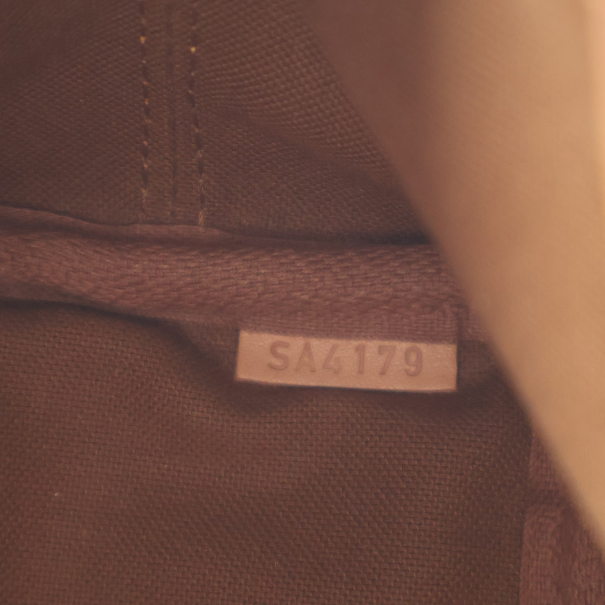 Pre-Owned Louis Vuitton Nano Monogram Noe, interior label and date code, photo 14 of 15