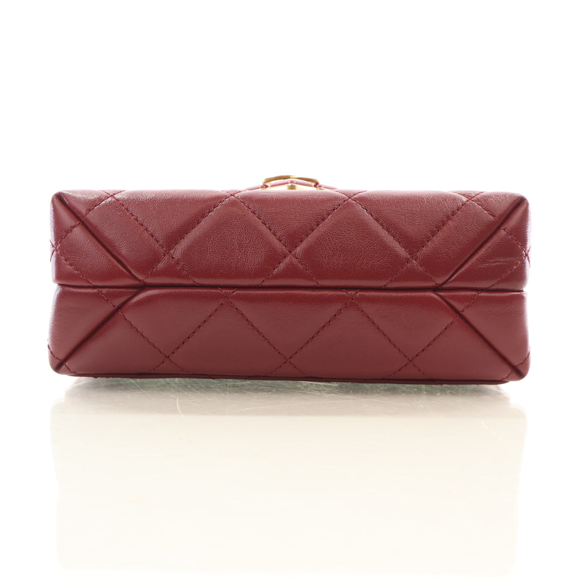Pre-Owned Chanel Flap Bag Mini Lambskin Diamond Lock, base and feet view