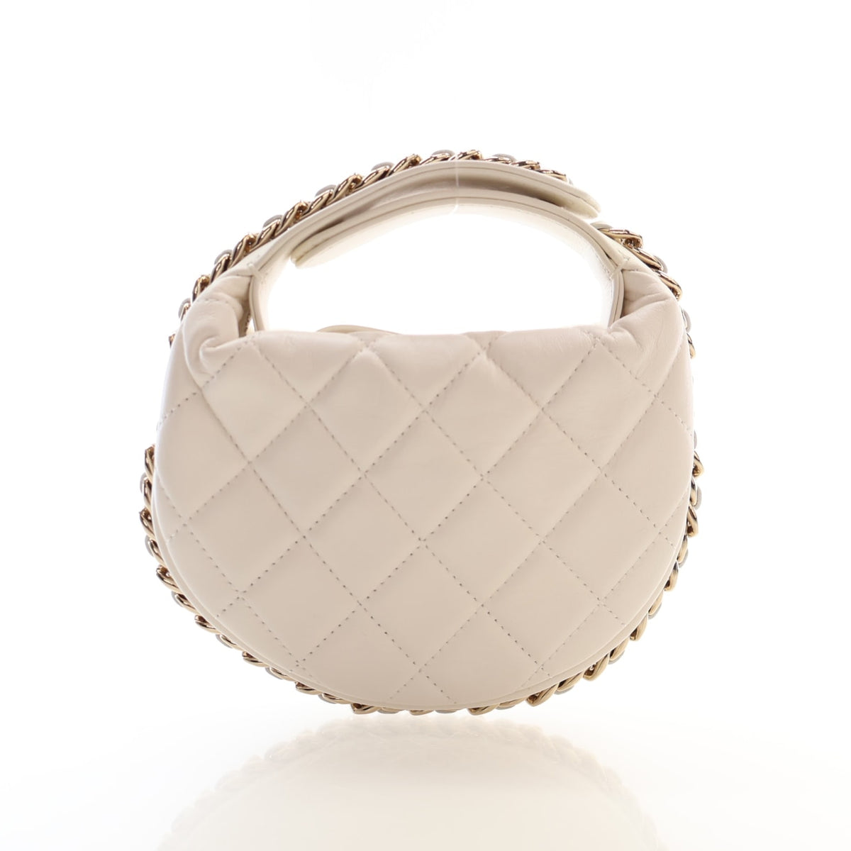 Pre-Owned Chanel Hobo Small Lambskin Chain Around Pouch Bag, back view