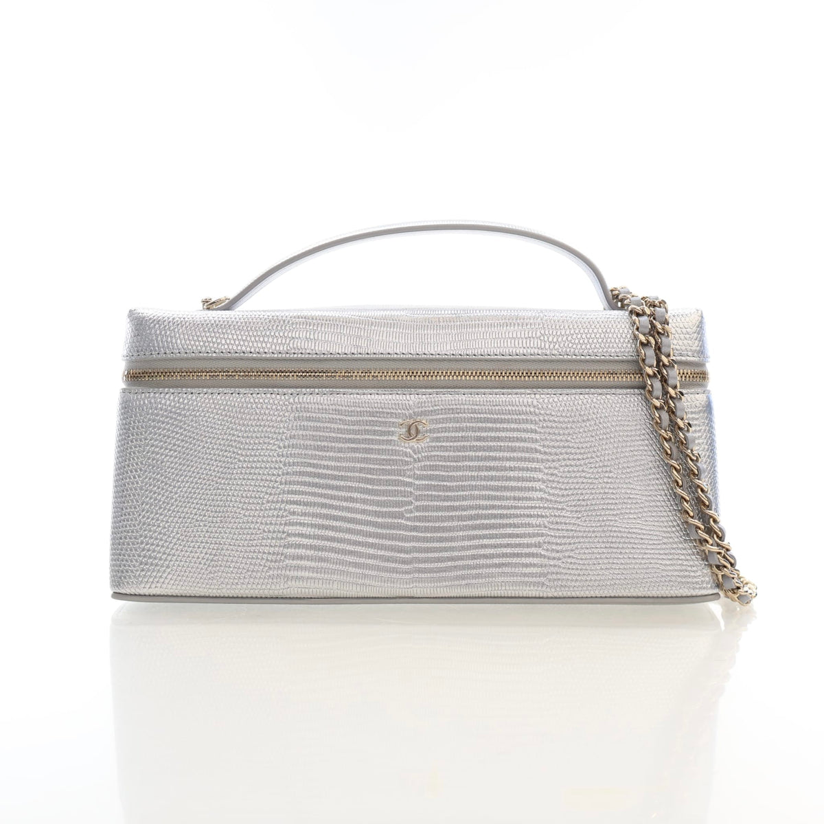 Chanel Lizard Embossed Calfskin East-West Slim Vanity Top Handle With Chain, photo 1 of 16