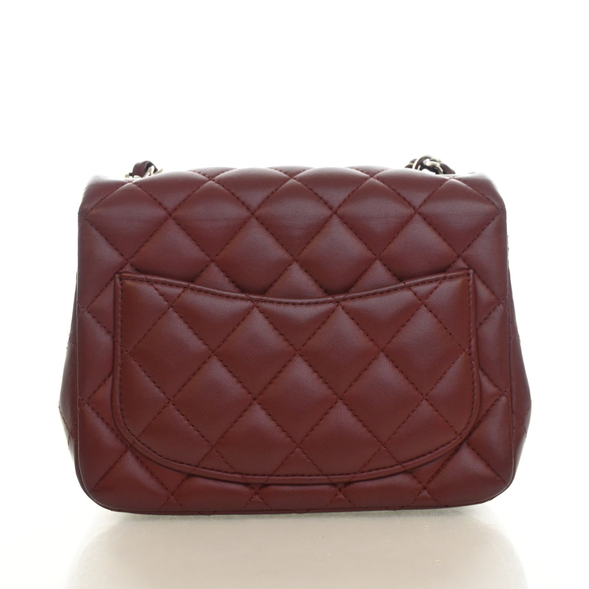 Pre-Owned Chanel Classic Flap Mini Lambskin Square Bag, back view, photo 11 of 14