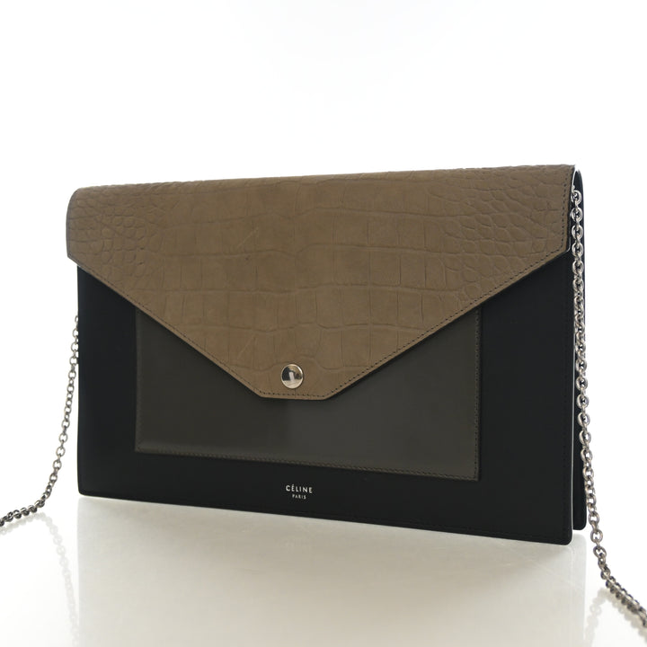 Celine Large Calfskin Pocket Envelope Wallet On Chain (WOC)