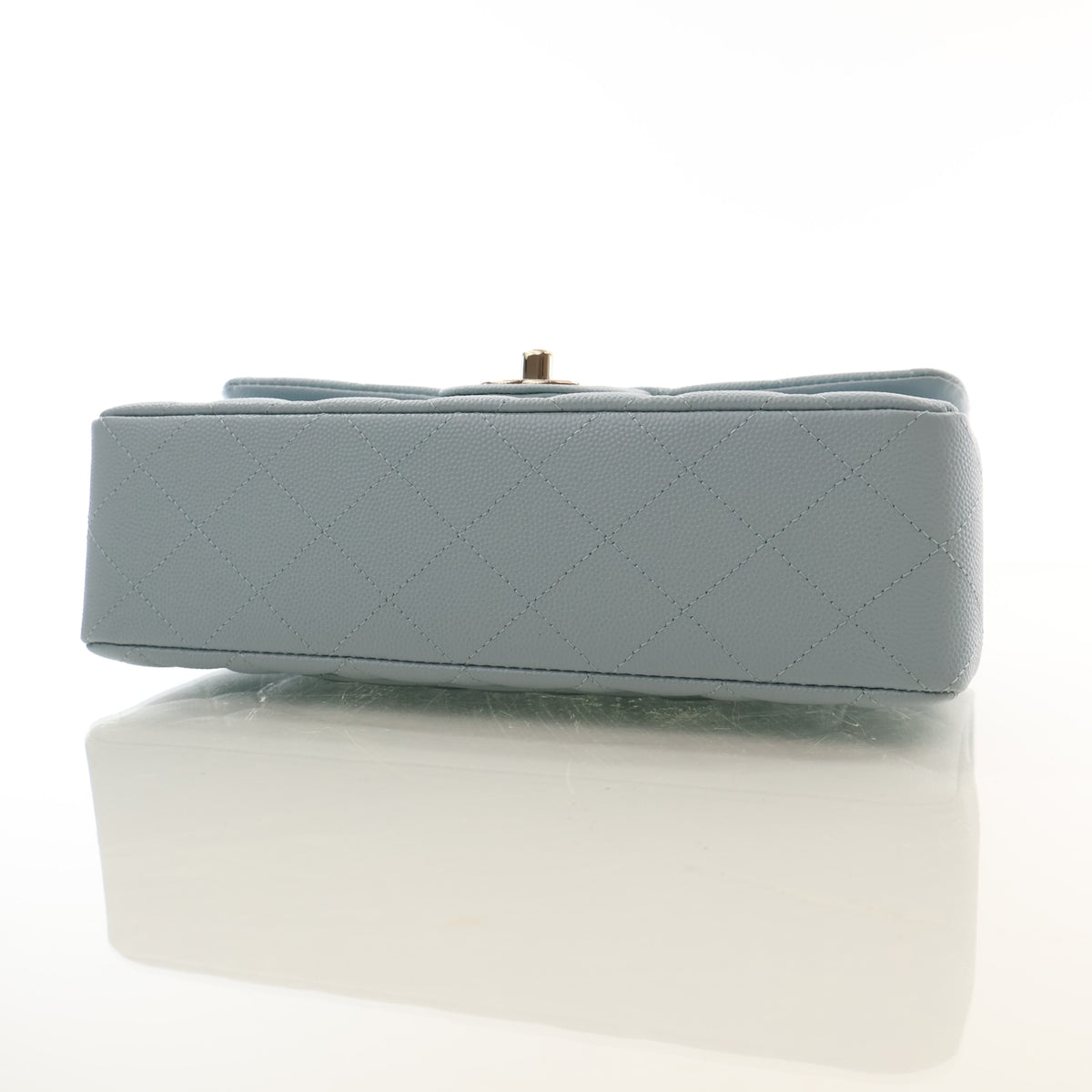 Pre-Owned Chanel Classic Double Flap Small Caviar Leather Bag, base and feet view, photo 7 of 17