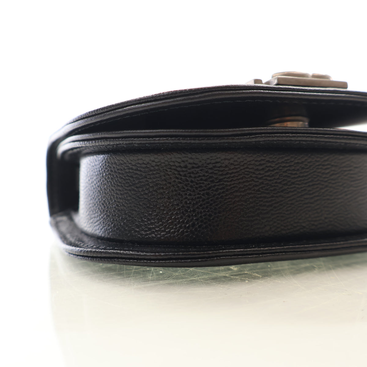 Pre-Owned Chanel Mini Calfskin Boy Messenger, side view