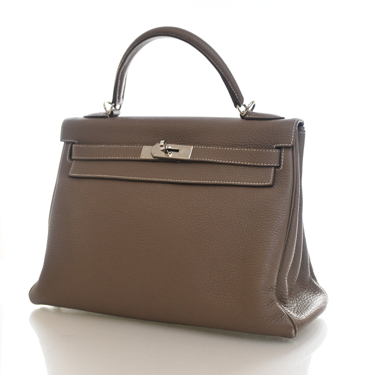 Pre-Owned Hermès Kelly 32 Etoupe Togo Leather, photo 3 of 19