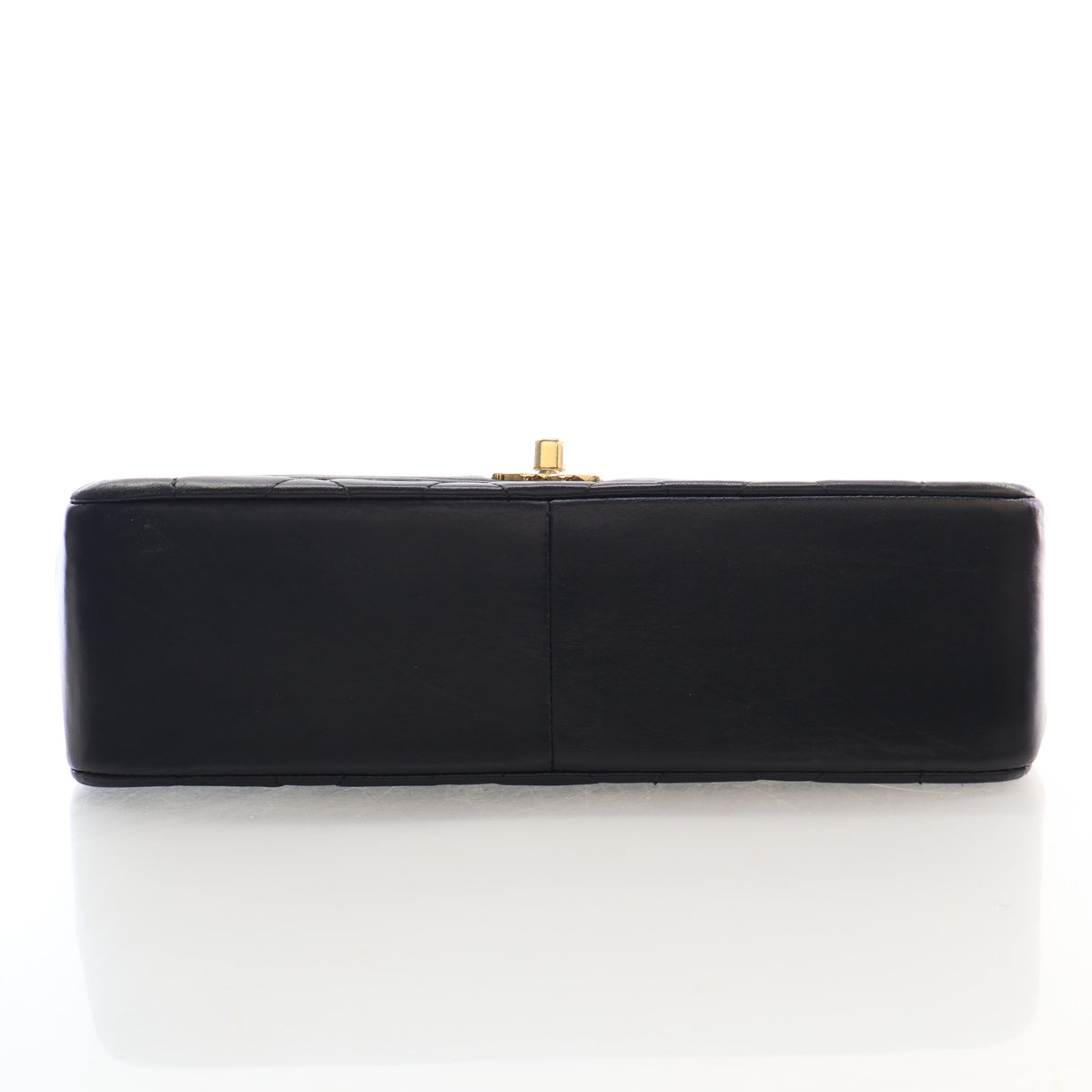 Vintage Chanel Flap Bag Medium Lambskin Diana, base and feet view, photo 9 of 16