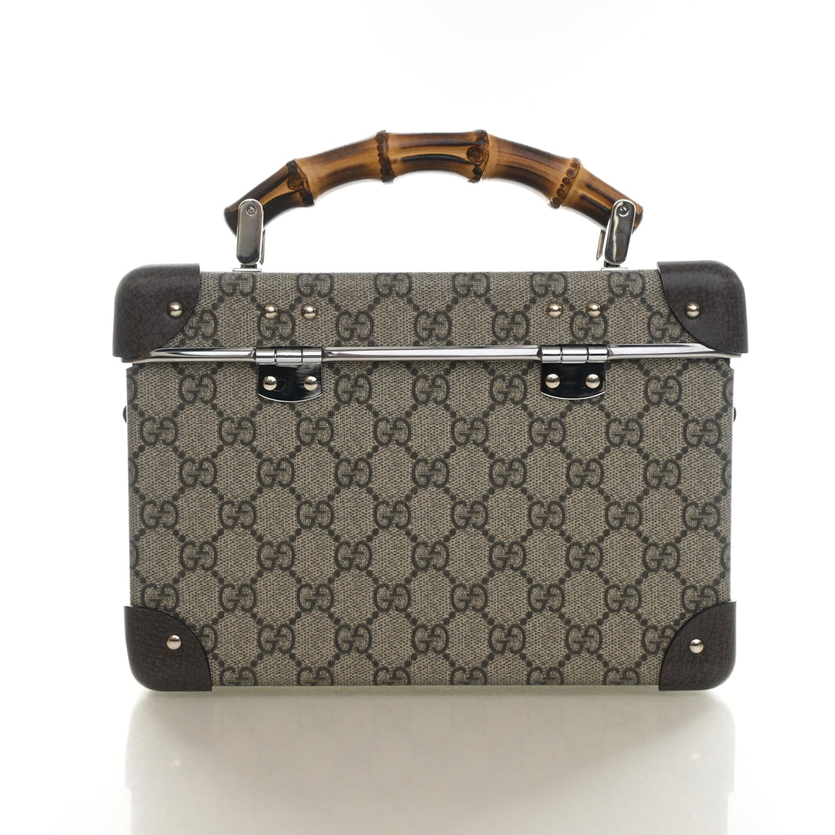 Gucci GG Supreme Globe Trotter Bamboo Handle Trunk Clutch, photo 10 of 14
