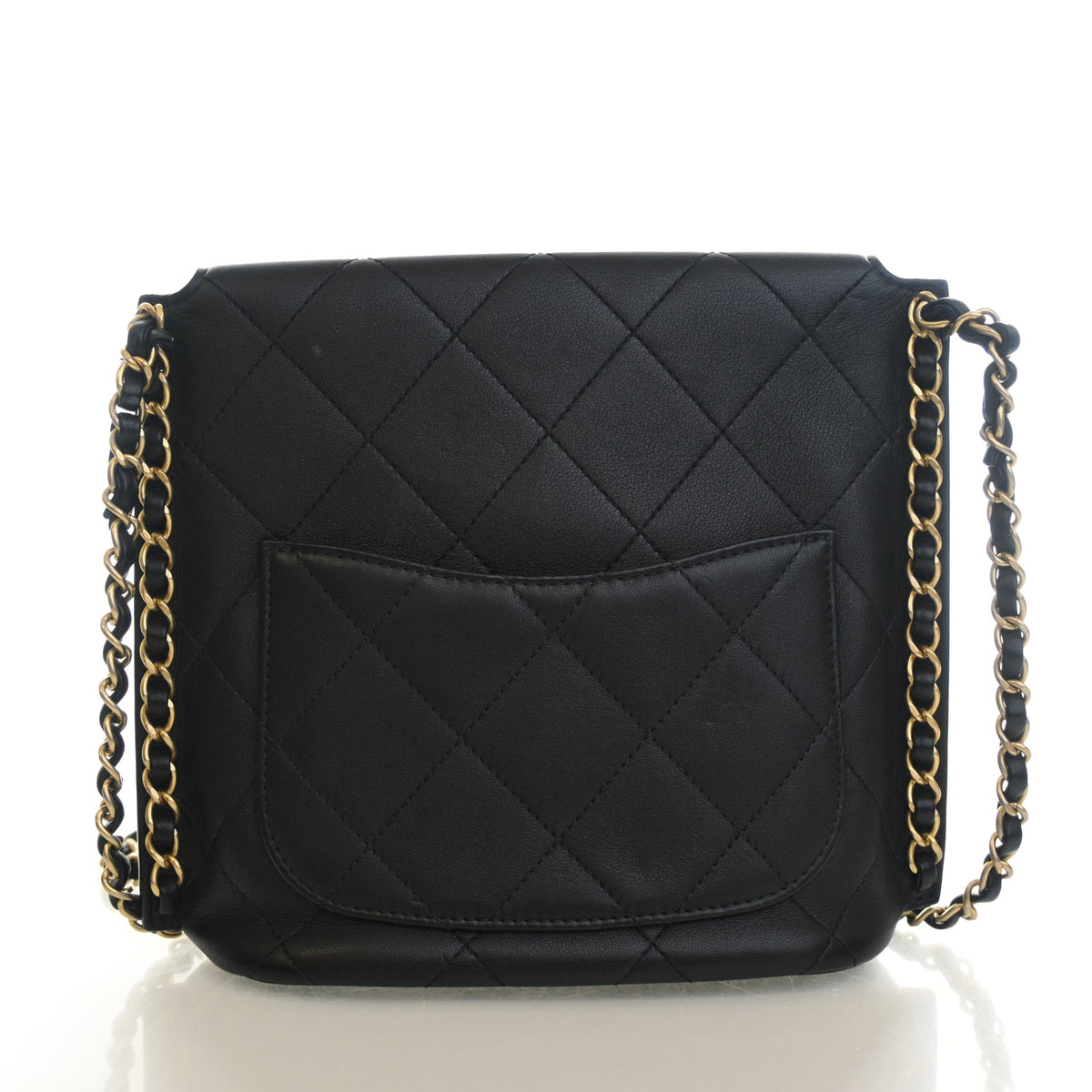 Pre-Owned Chanel Hobo Small Lambskin Chain Bag, back view