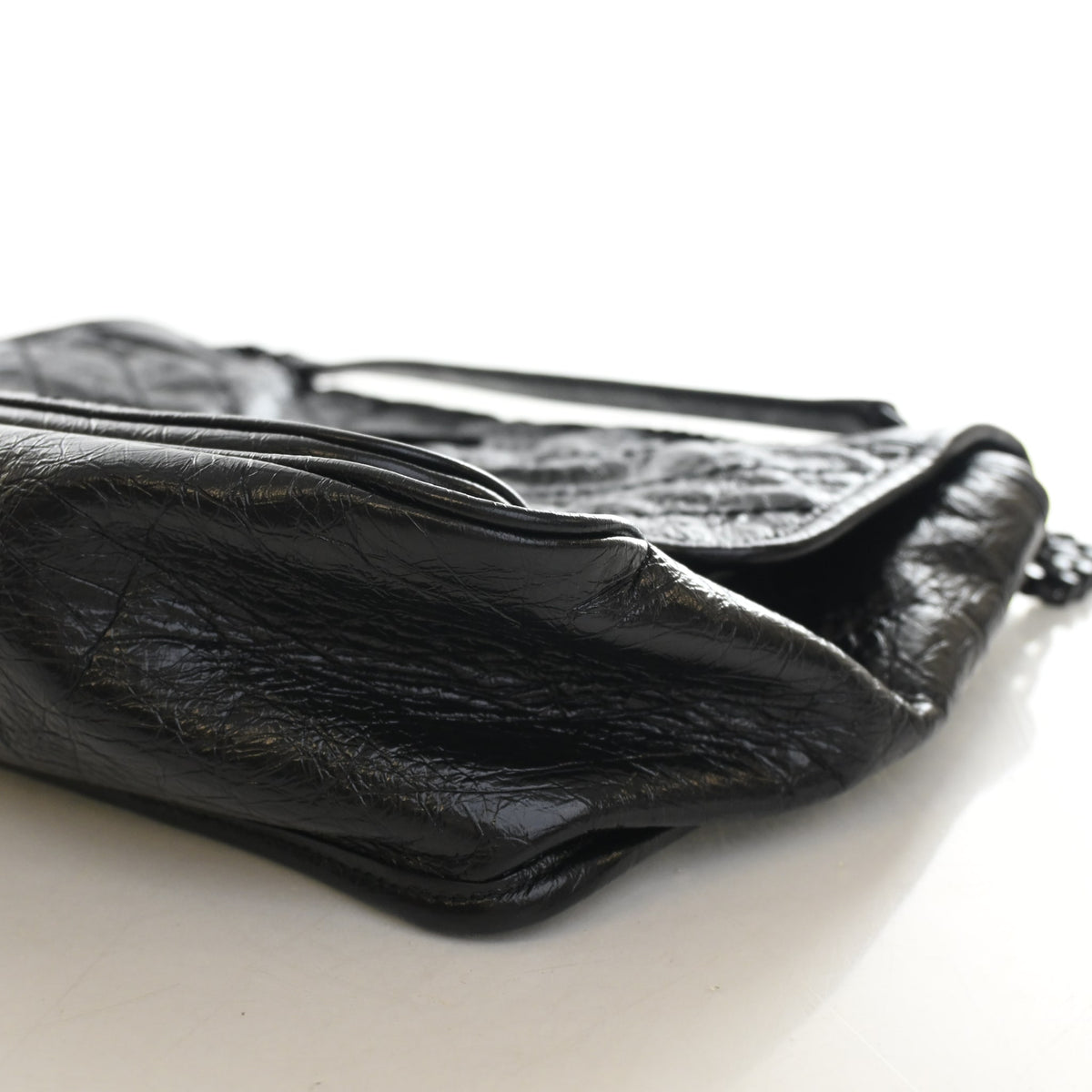 Vintage Saint Laurent Medium Leather Niki, side profile, photo 8 of 12