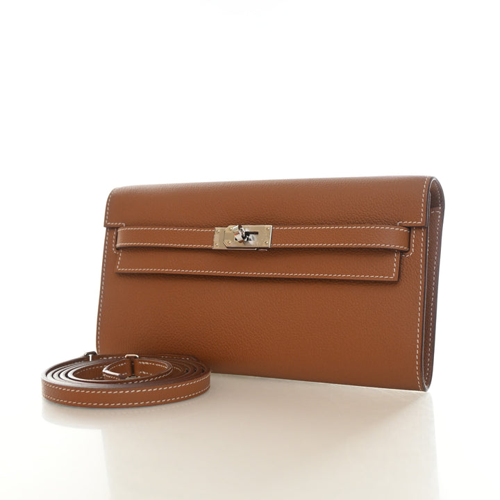 Hermes Gold Evercolor Kelly To Go Wallet