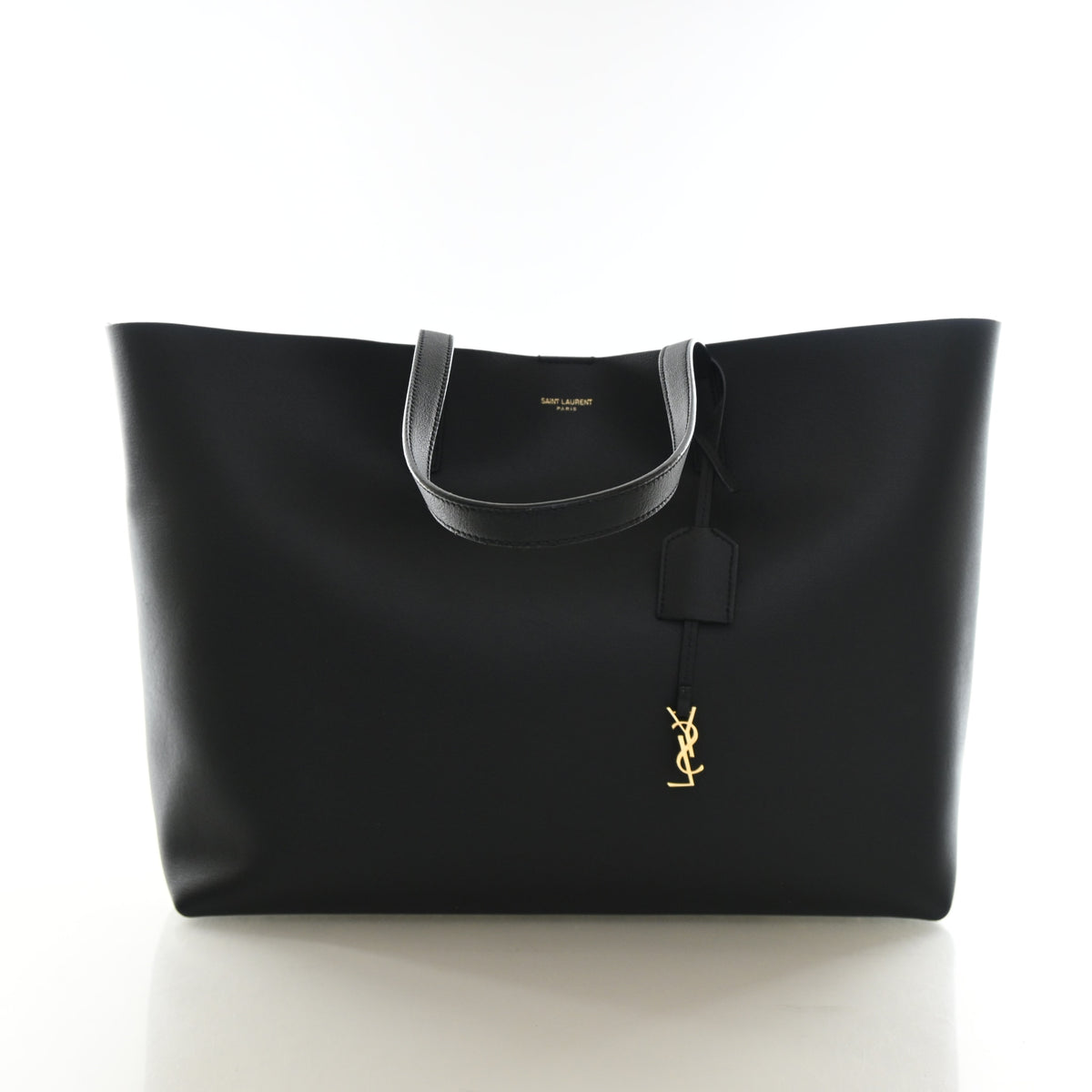 Pre-Owned Saint Laurent Tote Bag Calfskin, front view, authenticated at Luxe Du Jour
