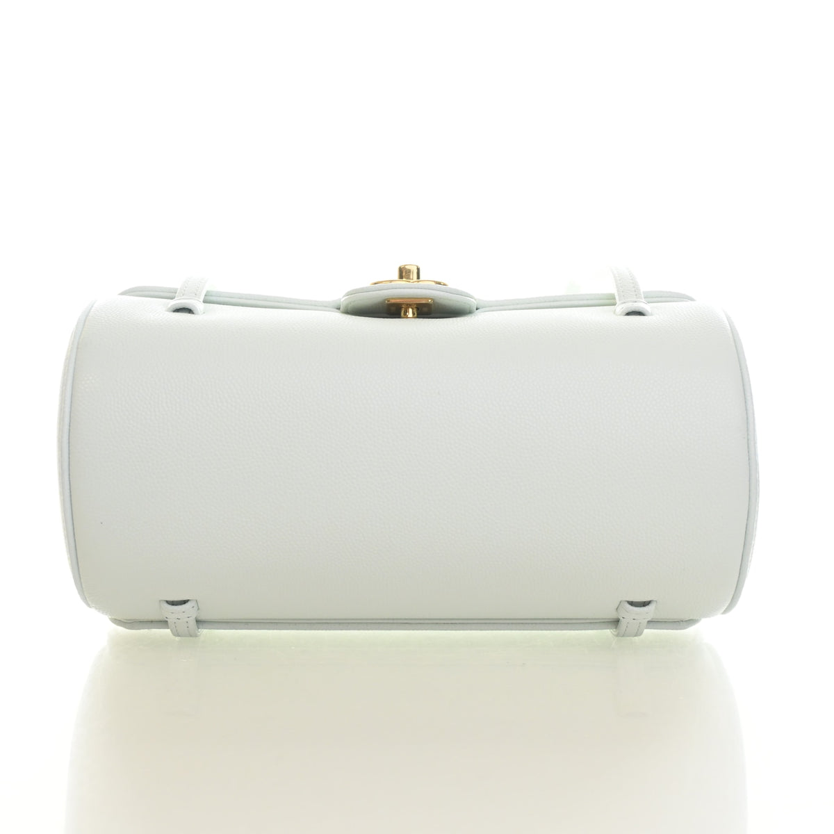 Pre-Owned Chanel Mini Caviar Leather Preppy Coco Bowling Bag, base and feet view, photo 9 of 14