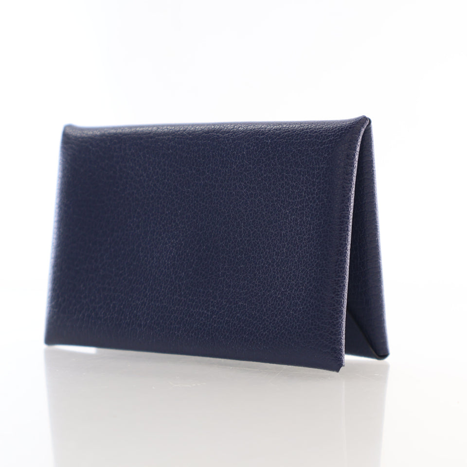 Hermes Navy Epsom Calvi Card Holder
