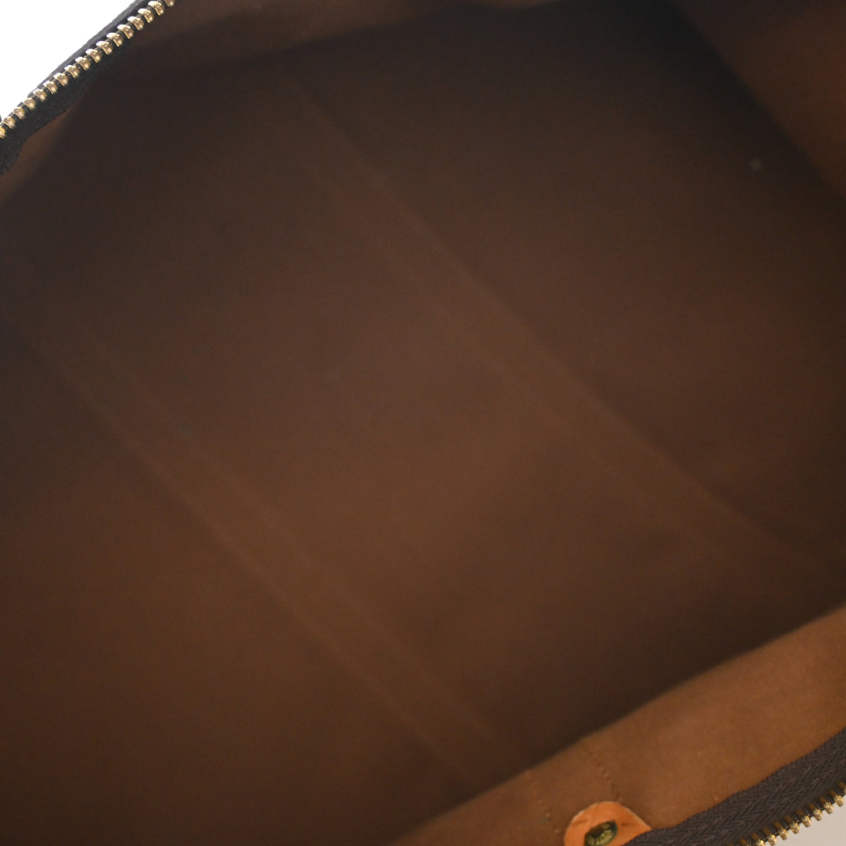 Vintage Louis Vuitton 50 Monogram Keepall, open interior with lining