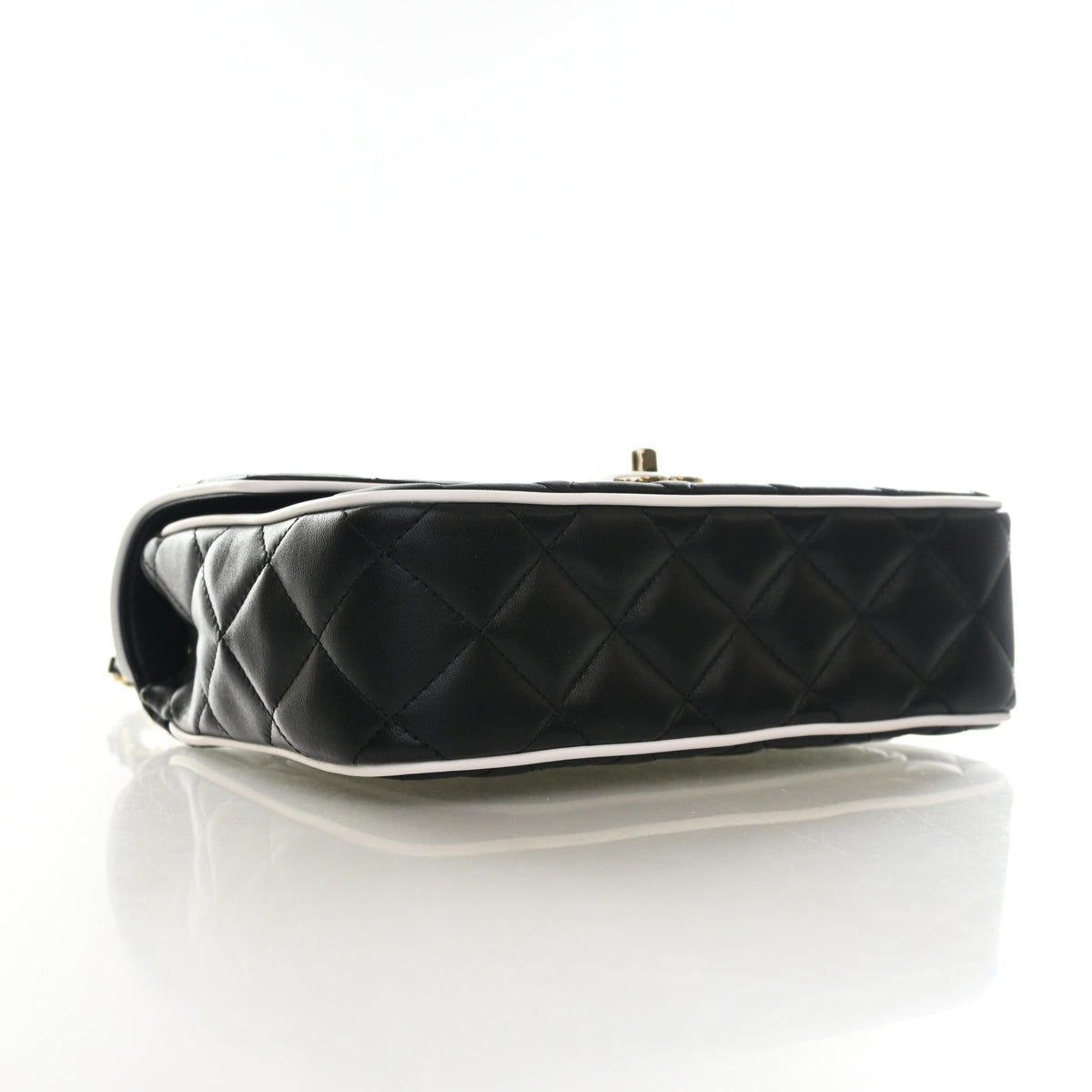 Pre-Owned Chanel Flap Bag Small Lambskin Resin CC, base and feet view