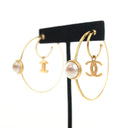 Chanel Pearl CC Double Hoop...