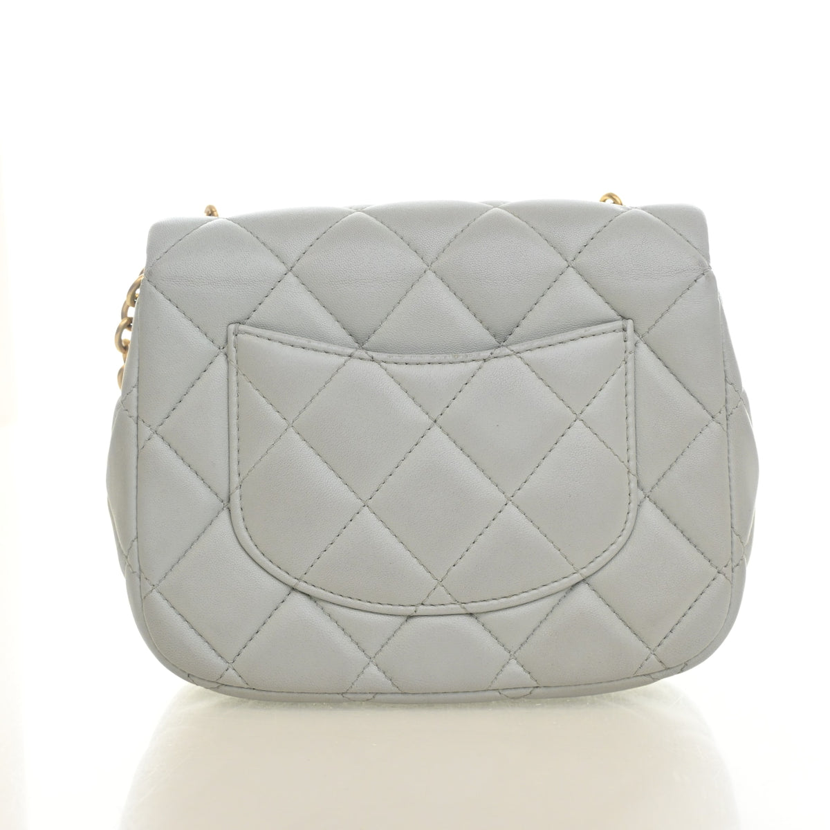 Pre-Owned Chanel Flap Bag Mini Lambskin Square, back view, photo 12 of 17