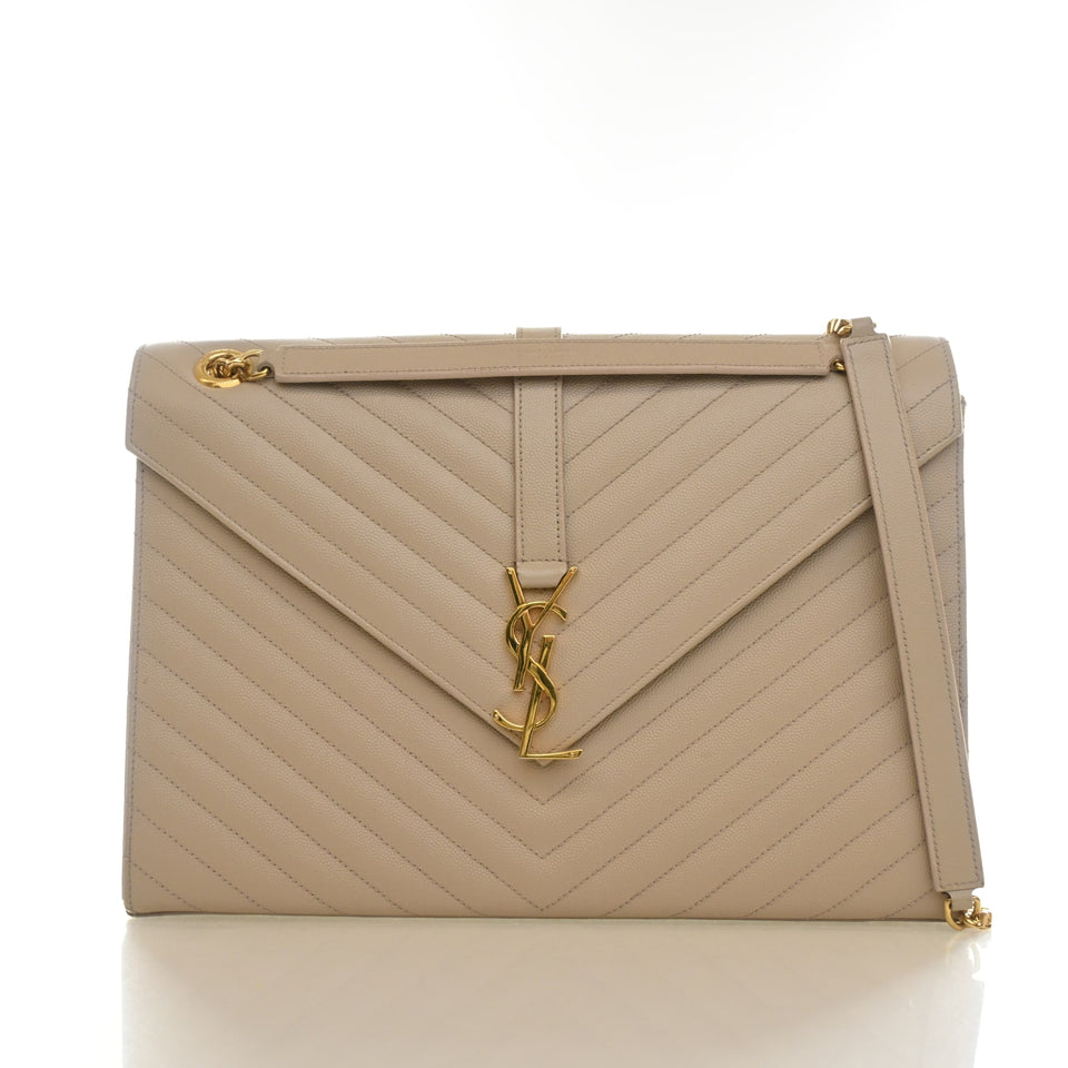 Saint Laurent Large Calfskin Envelope Flap Bag