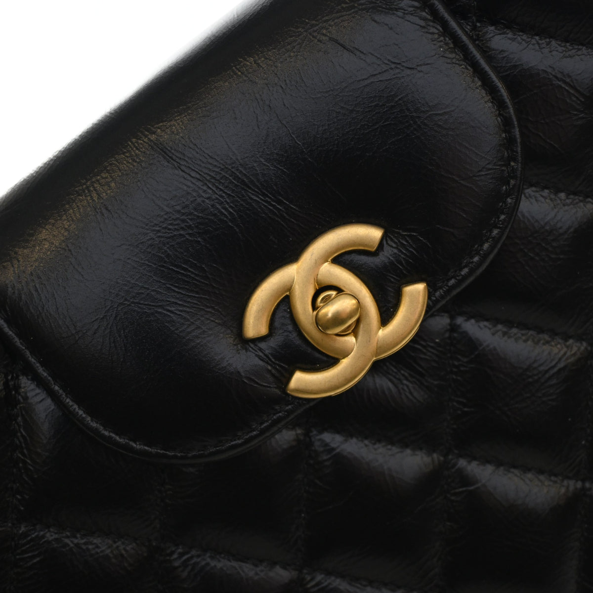 Pre-Owned Chanel Kelly Nano Aged Calfskin Shopper, gold embossed logo detail