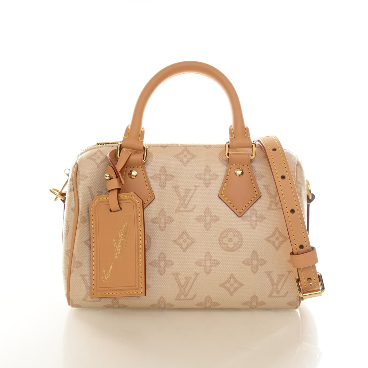 Pre-Owned Louis Vuitton Speedy Bandouliere 20 Monogram Origine, front view, authenticated at Luxe Du Jour