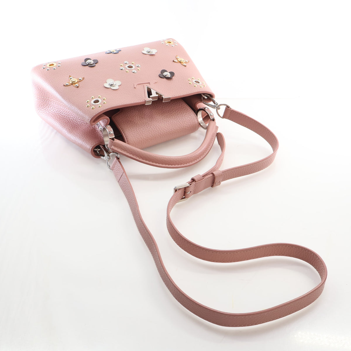 Pre-Owned Louis Vuitton Mechanical Flowers Taurillon Capucines BB, side profile