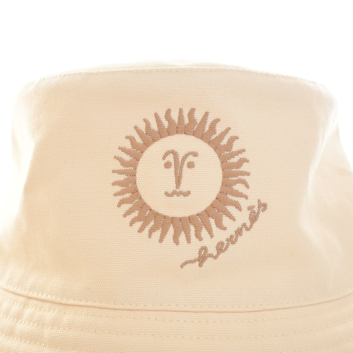 Pre-Owned Hermès Hat Gene Sunshine Bucket, logo detail, authenticated at Luxe Du Jour