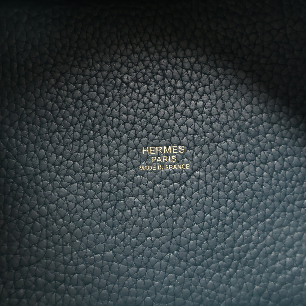 Pre-Owned Hermès Picotin Lock 25 Vert Cyprès Clemence Leather, logo detail