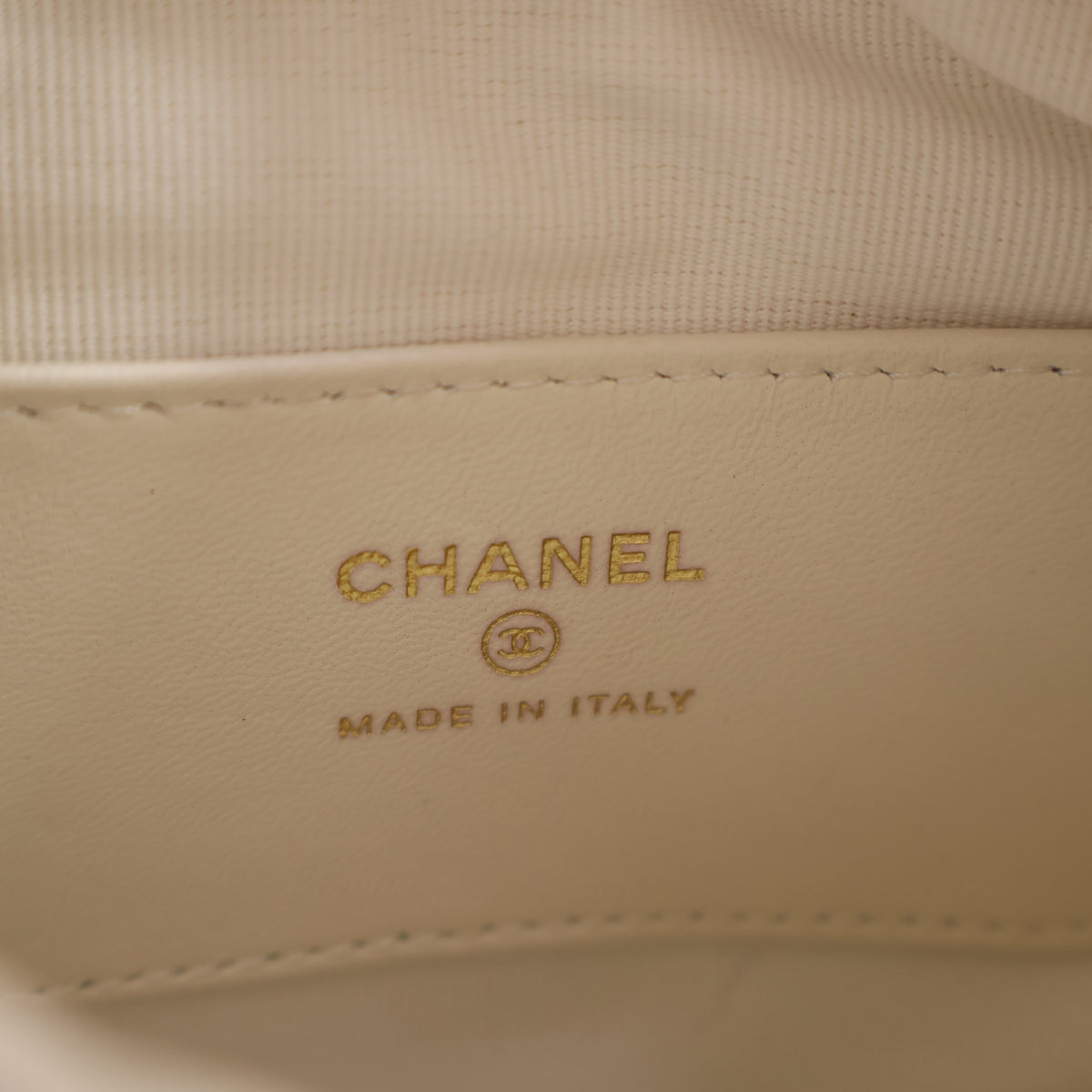 Pre-Owned Chanel Hobo Small Lambskin Chain Around Pouch Bag, logo detail, photo 14 of 17