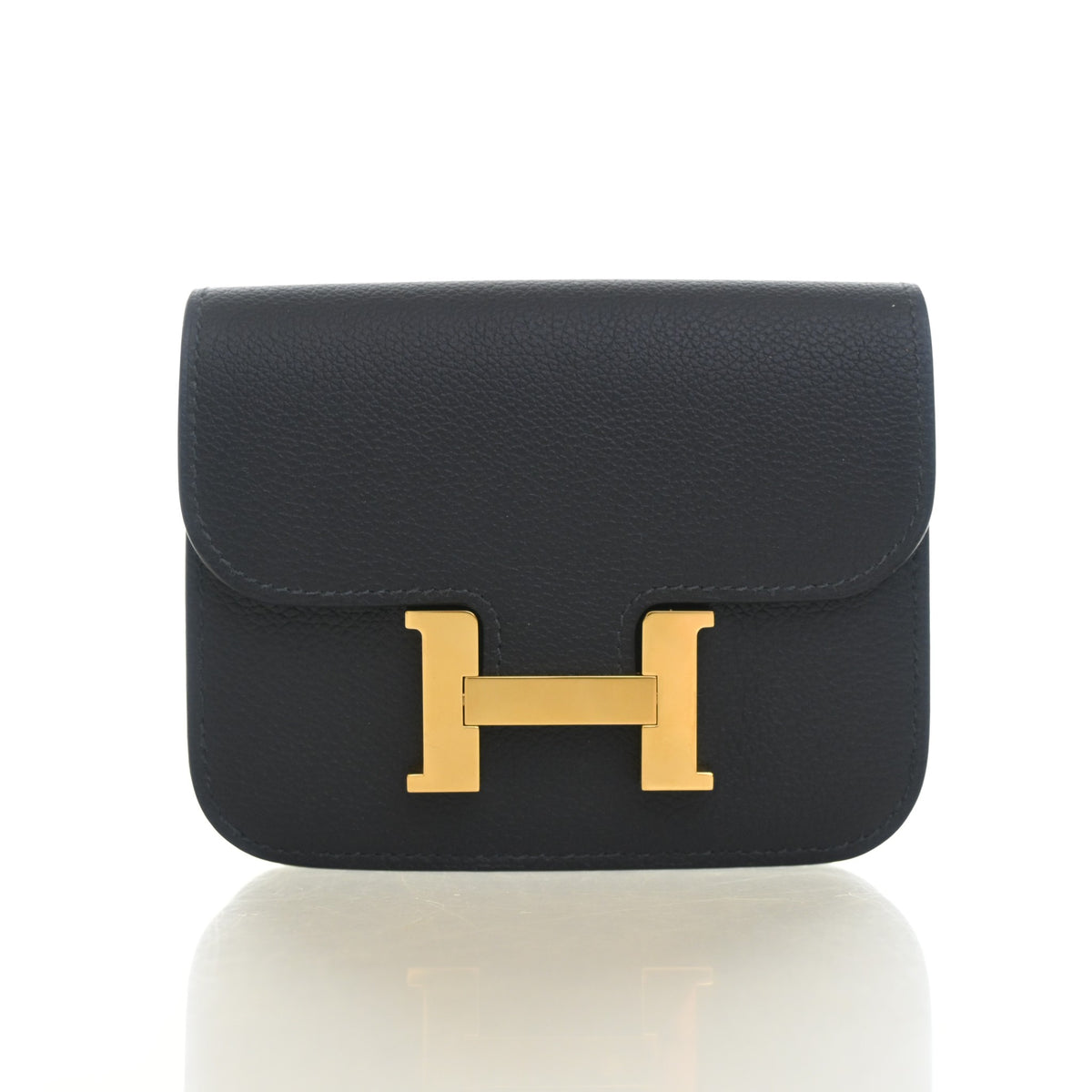 Hermes Bleu Indigo Evercolor Constance Slim Wallet, photo 1 of 12