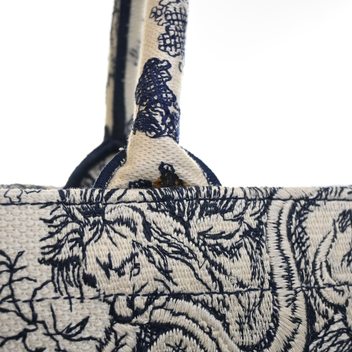 Pre-Owned Christian Dior Book Tote Medium Toile De Jouy, side profile