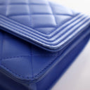 Chanel Blue Lambskin Boy Wa...