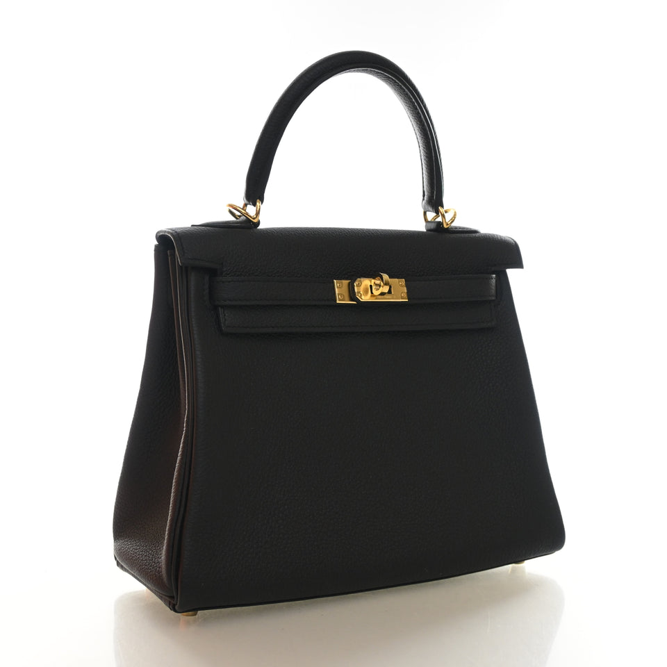 Hermes Noir Togo Kelly 25