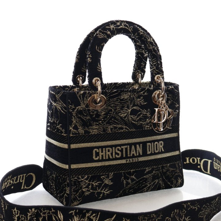 Christian Dior Medium Embroidered Lady D-Lite – Luxe Du Jour