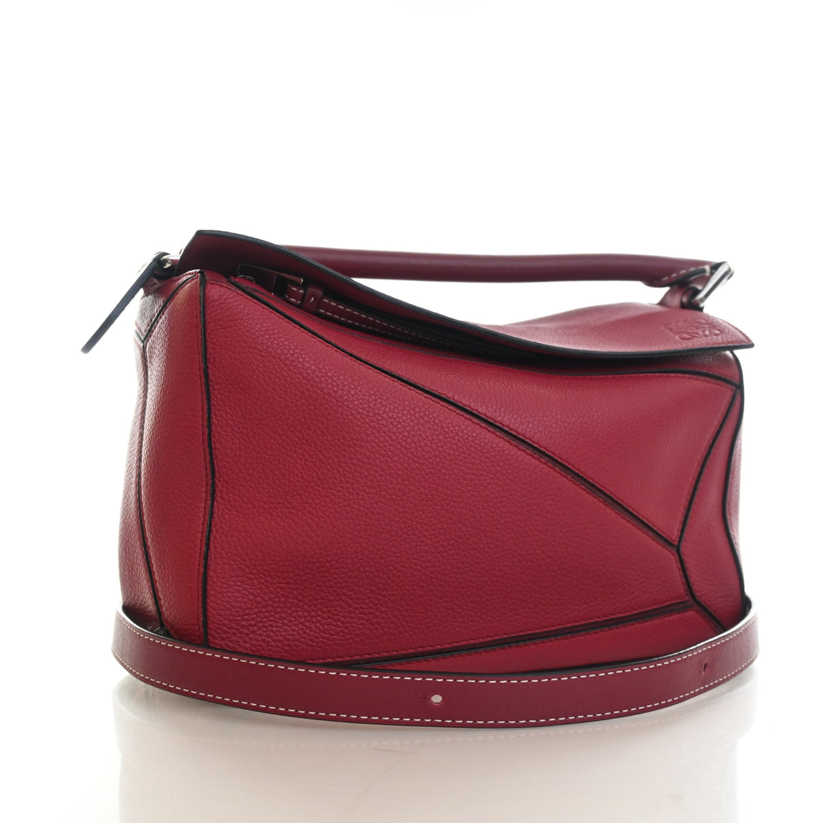Pre-Owned Loewe Puzzle Small Calfskin Edge, side profile, authenticated at Luxe Du Jour