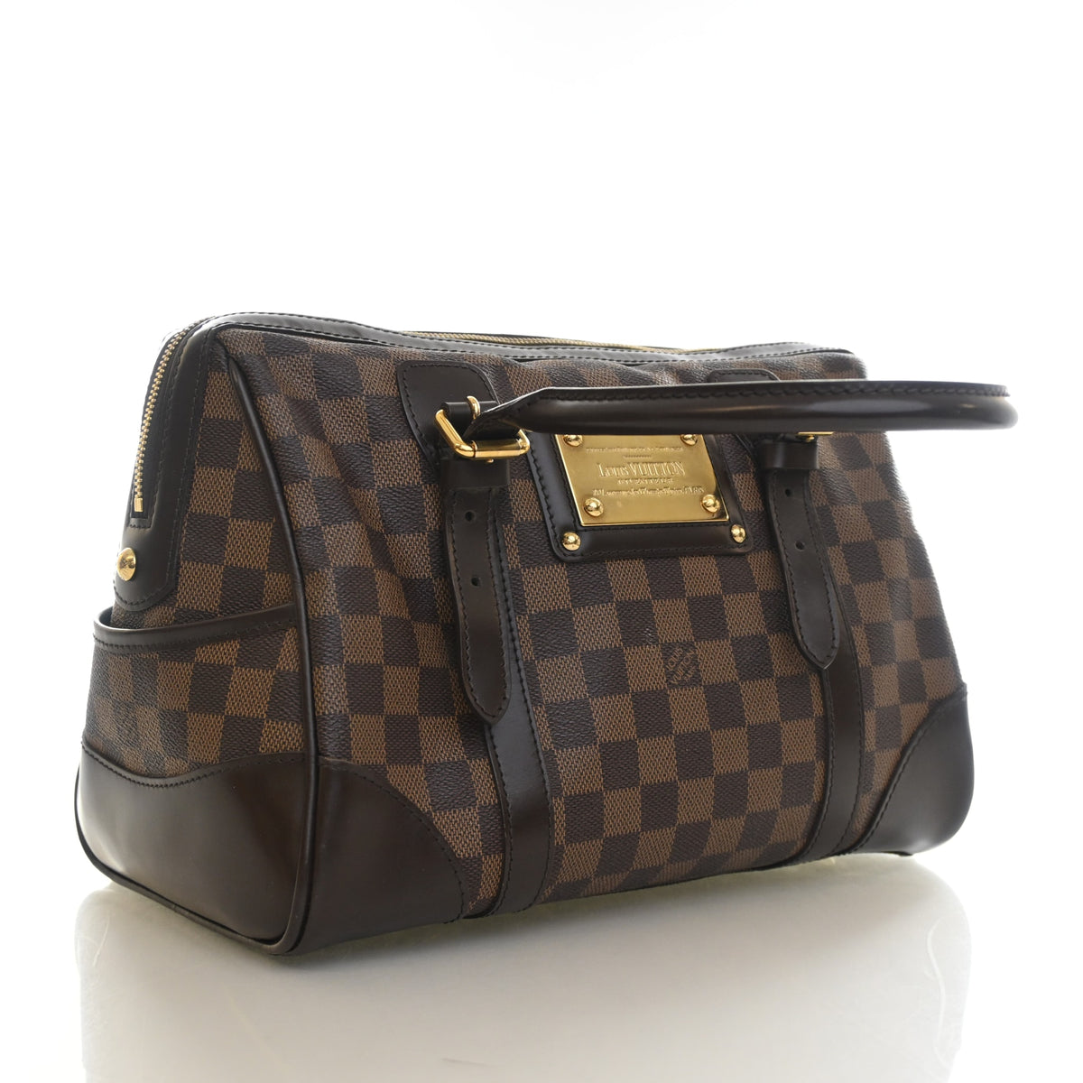 Vintage Louis Vuitton Damier Ebene Berkeley, three-quarter view, authenticated at Luxe Du Jour