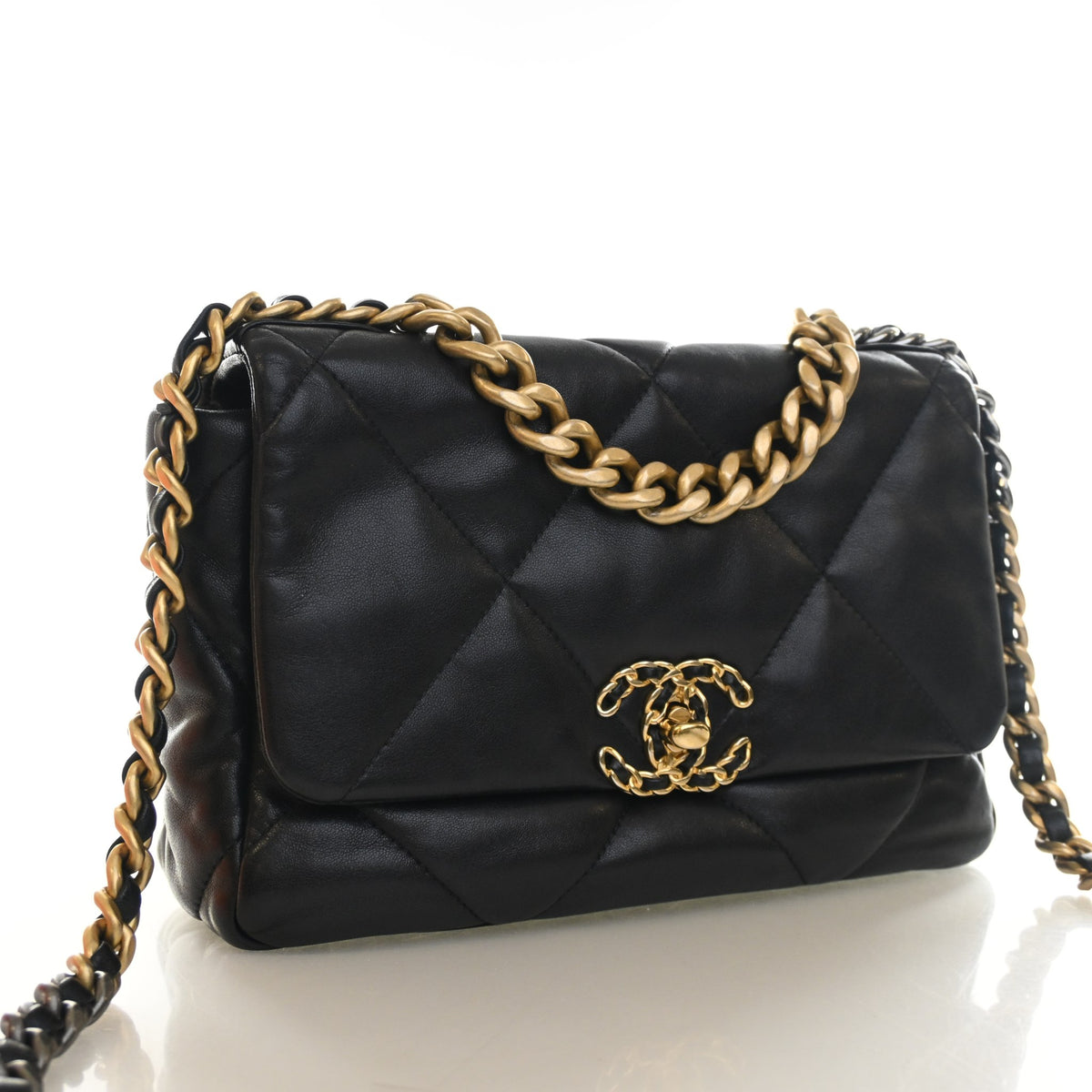 Pre-Owned Chanel 19 Flap Bag Medium Lambskin, front view, photo 2 of 16
