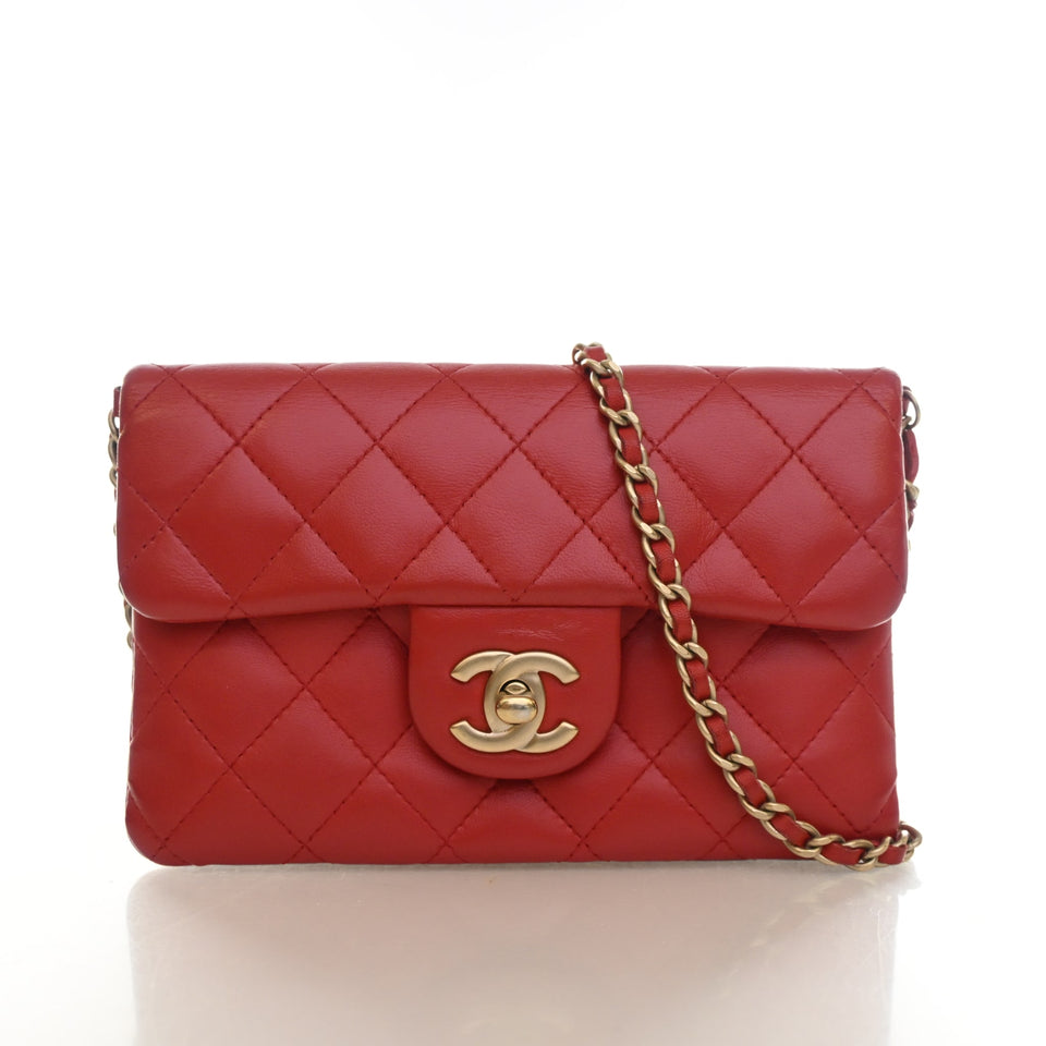 Chanel Lambskin Zip Flap Bag