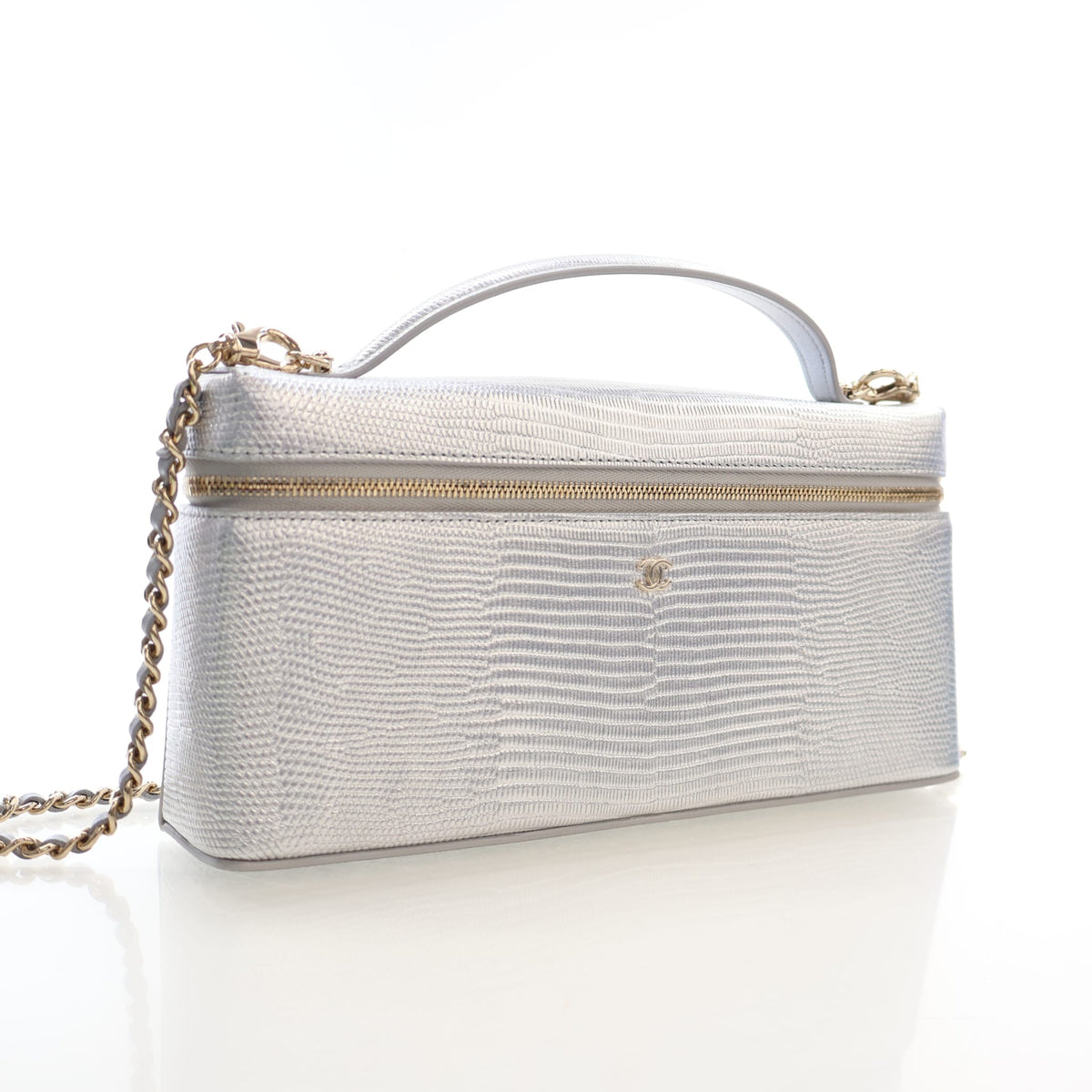 Chanel Lizard Embossed Calfskin East-West Slim Vanity Top Handle With Chain, photo 2 of 16