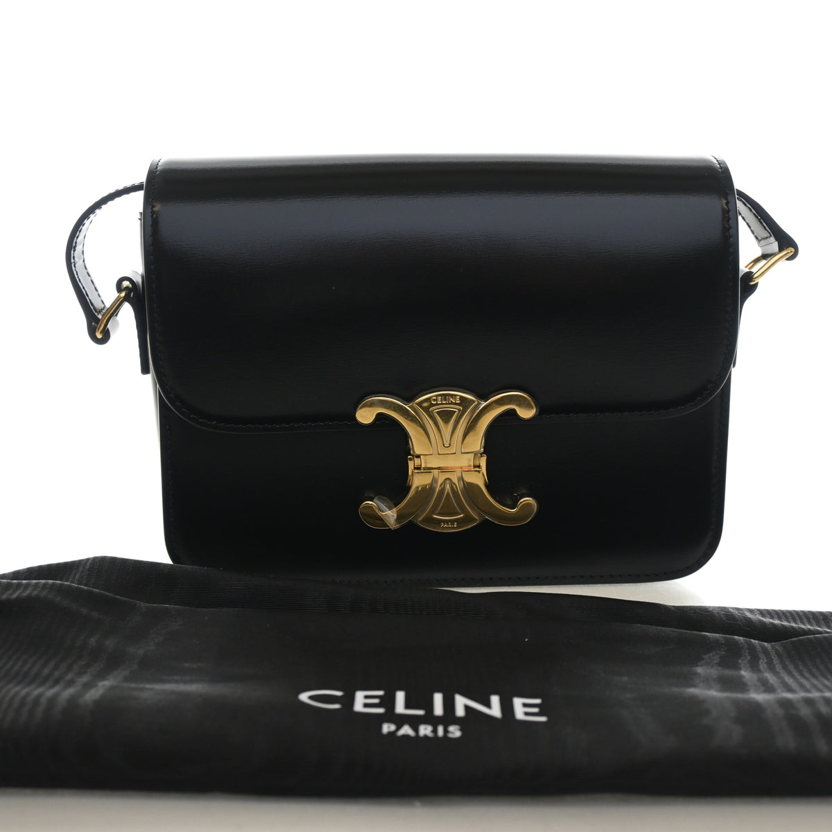 Pre-Owned Celine Flap Bag Teen Calfskin Triomphe, front view, photo 12 of 12
