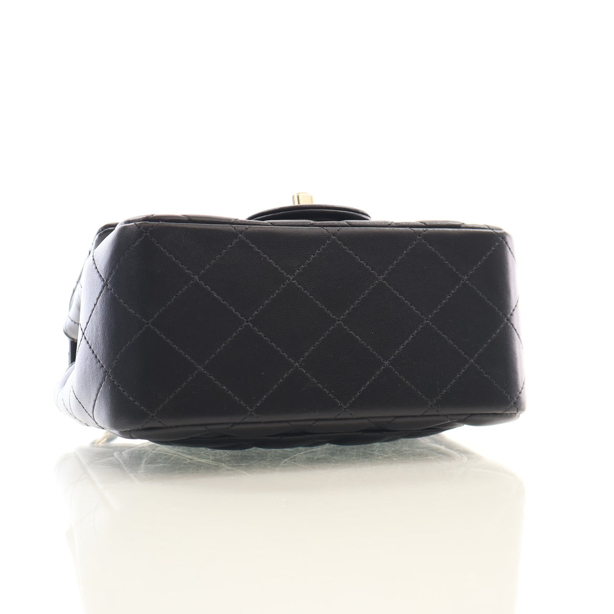 Pre-Owned Chanel Classic Flap Mini Lambskin Square Bag, base and feet view