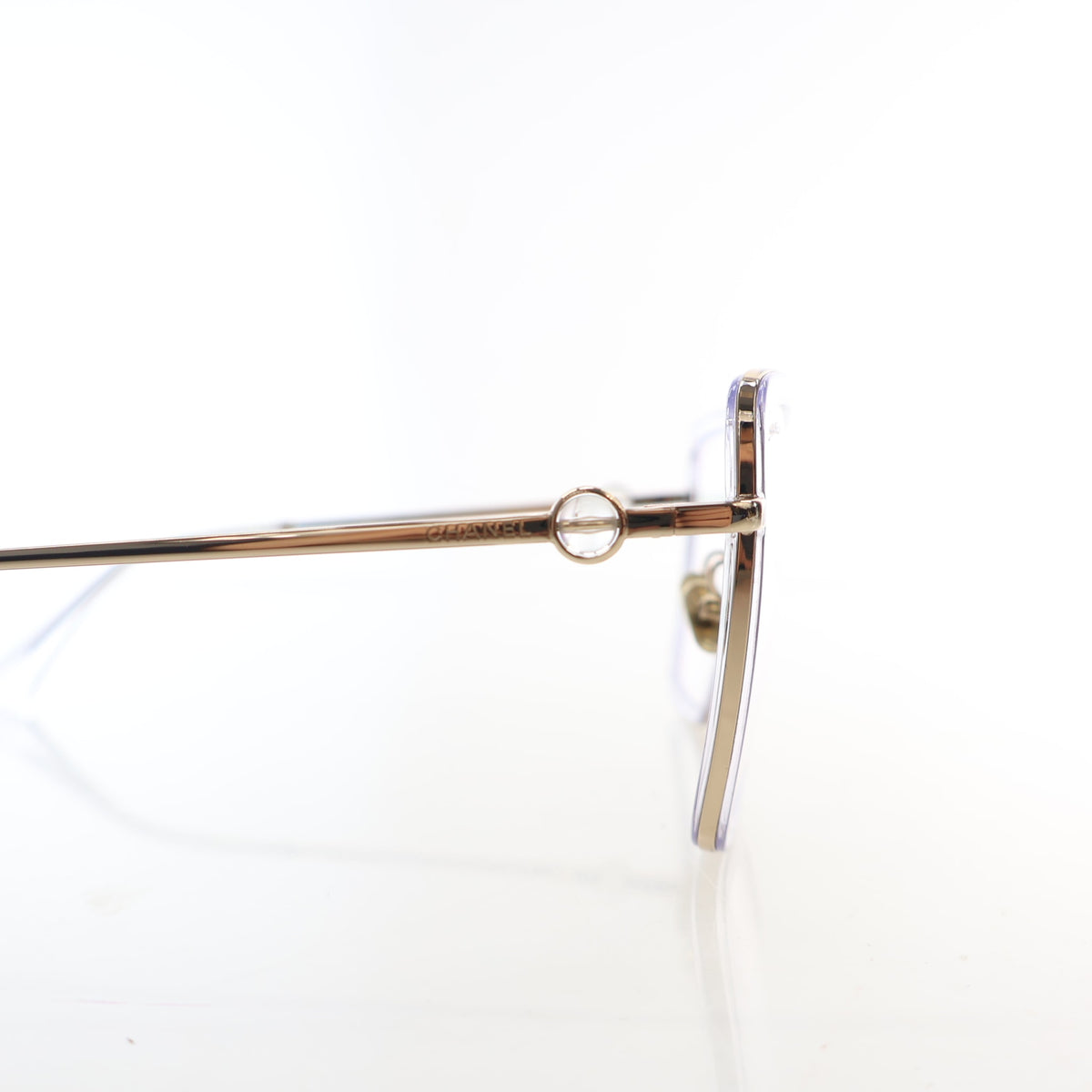 Pre-Owned Chanel Butterfly Blue Light Glasses, side profile, photo 6 of 7