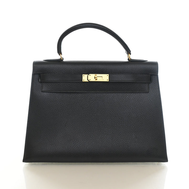 Hermes Vintage Noir Ardennes Sellier Kelly 32