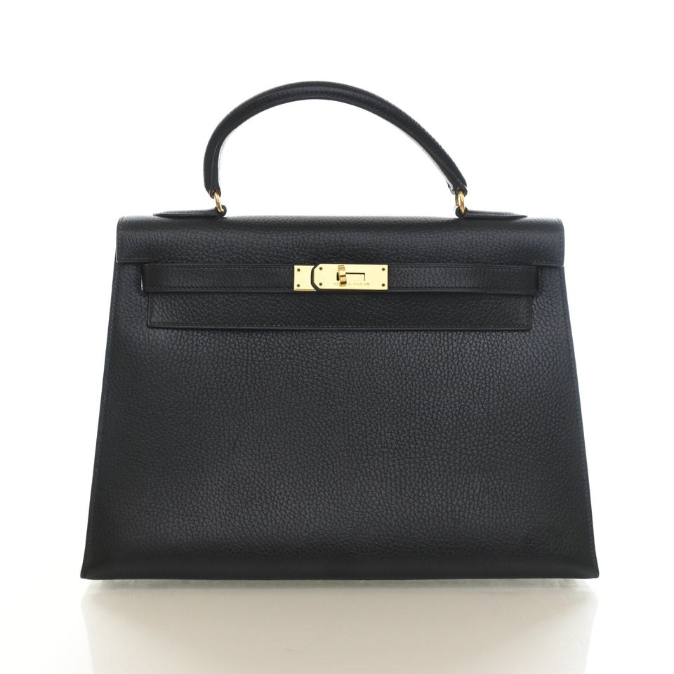 Hermes Vintage Noir Ardennes Sellier Kelly 32